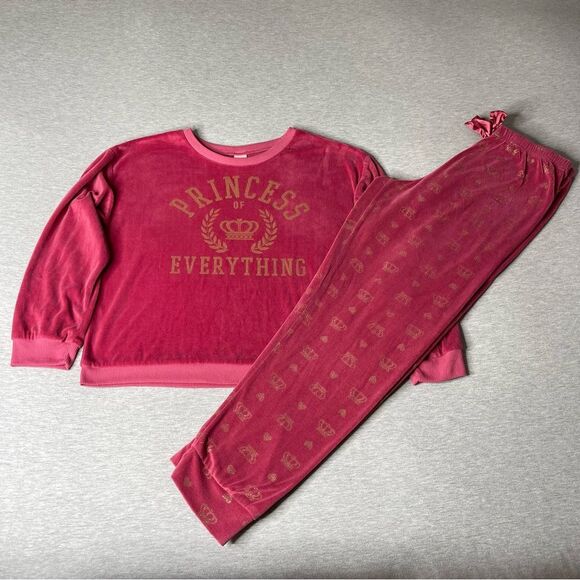 The Children’s Place Girl's Velour Crown Print Sweater & Pants 2 PCS. Set